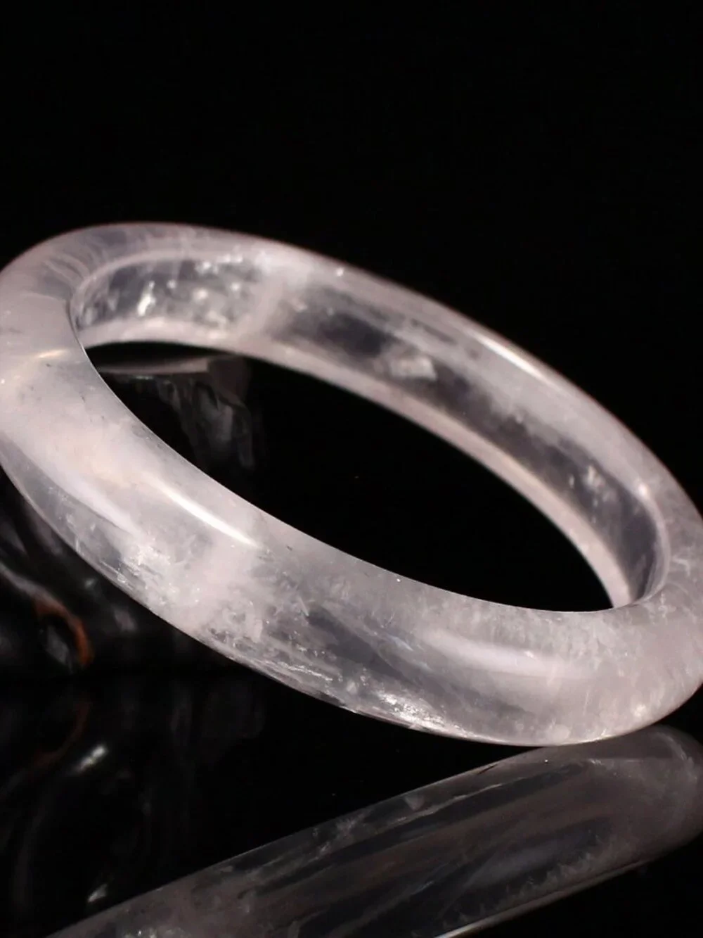Natural Rose Quartz Bangle 54.59g 62.5mm ID Mozambique Pink Gemstone Certified